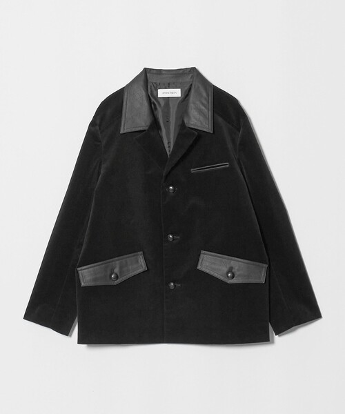 ATTISESSION(アティセッション)の「<ATTISESSION>CORD×レザーライク ジャケット(テーラードジャケット・レディース・オリーブ/ブラック・38/36)」の8枚目の写真