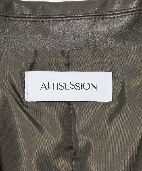 ATTISESSION(アティセッション)の「<ATTISESSION>CORD×レザーライク ジャケット(テーラードジャケット・レディース・オリーブ/ブラック・38/36)」の13枚目の写真