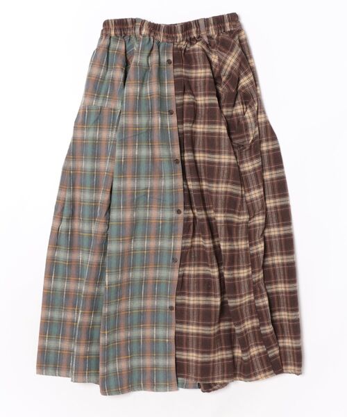 mililopiulu(ミリロピュール)の「mililopiulu/ミリロピュール DOUBLE PLAID SHIRTS SKIRT(スカート・レディース・グリーン/ブラック・FREE)」の2枚目の写真
