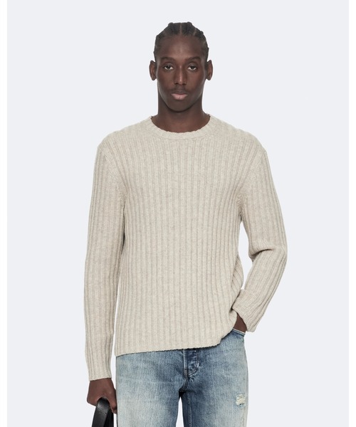 ALLSAINTS(オールセインツ)の「LIEV RIBBED CREW-NECK JUMPER | LIEV リブ クルーネック ニット・セーター(ニット/セーター・メンズ・グレー系その他・L/M/S)」の1枚目の写真