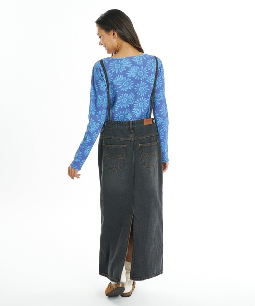 BILLABONG(ビラボン)の「BILLABONG ウィメンズ DENIM JUMPER SKIRT スカート 【2026年秋冬モデル】/ ビラボンロングデニムジャンスカ(ジャンパースカート))(スカート・レディース・ブラック/ブルー/インディゴブルー・MEDIUM/SMALL)」の6枚目の写真