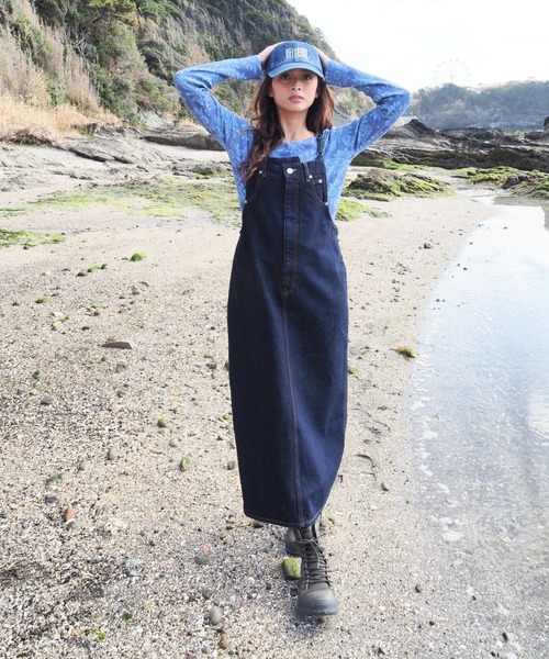 BILLABONG(ビラボン)の「BILLABONG ウィメンズ DENIM JUMPER SKIRT スカート 【2026年秋冬モデル】/ ビラボンロングデニムジャンスカ(ジャンパースカート))(スカート・レディース・ブラック/ブルー/インディゴブルー・MEDIUM/SMALL)」の14枚目の写真