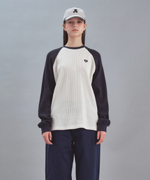 HEART LOGO WAFFLE LONG SLEEVE - CREAM