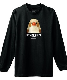 Moftique（モフティック） 長袖Tシャツ キンカチョウ イザベル 鳥 ペット アニマル プリント 袖リブ ロンT メンズ ユニセックス