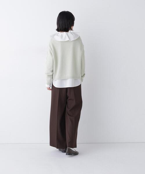 NATURAL BEAUTY BASIC（ナチュラルビューティーベーシック）の「袖ケーブルニット（ニット/セーター・レディース・ベージュ/ライトグリーン/ブラウン・FREE）」の22枚目の写真
