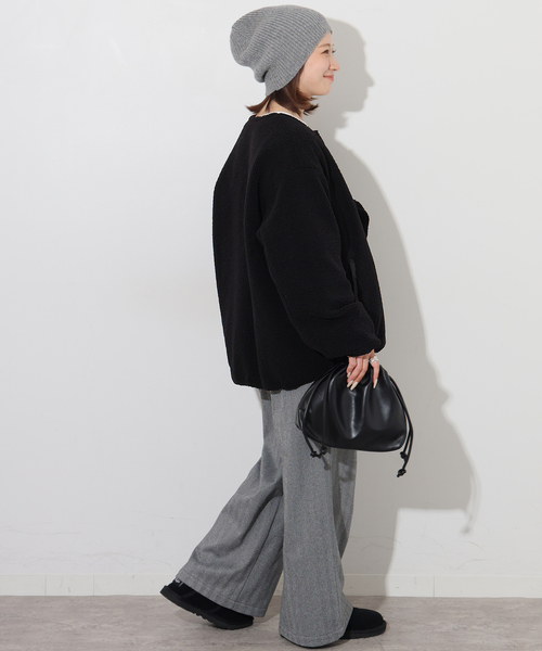 JOURNAL STANDARD relume(ジャーナルスタンダード レリューム)の「《WEB限定追加》リバーシブルボアブルゾン(ブルゾン・レディース・ベージュ/ブラック/アイボリー・FREE)」の6枚目の写真
