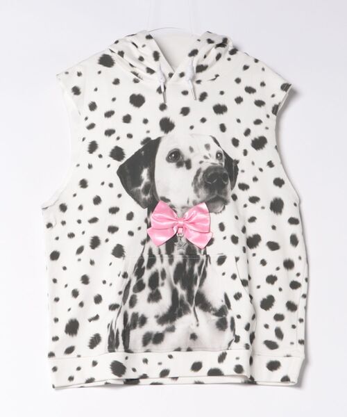 L.H.P(エルエイチピー)の「CFIERCE/フィアス/DALMATIAN SLEEVELESS HOODIE(パーカー・レディース・ホワイト・S/M)」の1枚目の写真