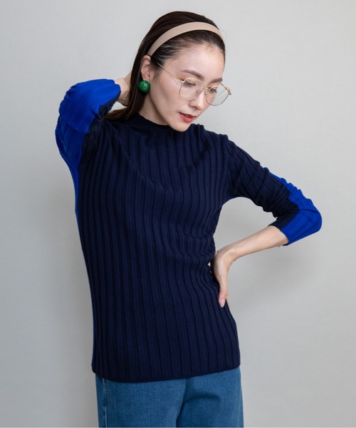 lodie(ロディ)の「FRバイカラーリブタートル(ニット/セーター・レディース・ネイビー/ブラック/オフホワイト/レッド/グリーン/イエロー・FREE)」の22枚目の写真