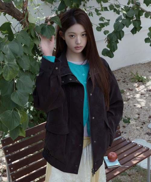 ROLAROLA(ロラロラ)の「SUEDE LEATHER JACKET BROWN(ナイロンジャケット・レディース・ブラウン・FREE)」の2枚目の写真