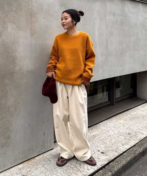 CIAOPANIC TYPY(チャオパニックティピー)の「【ヨレにくく、お手入れ簡単】【UNISEX】キープシェイプワッフルニットプルオーバー(ニット/セーター・メンズ・チャコールグレー/ライトグレー/ネイビー/オレンジ/ブルー/グリーン/マスタード/ホワイト系その他・SMALL/MEDIUM/LARGE/X-LARGE)」の15枚目の写真