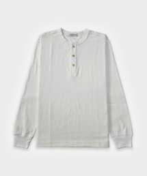 ヴィンテージヘンリーネック長袖Tシャツ（オフホワイト）