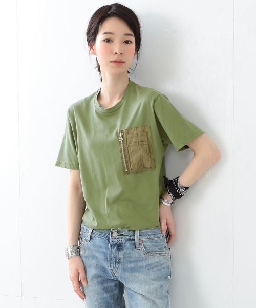 Ray BEAMS（レイビームス）の「JF×Ray BEAMS / 別注 ARMY ポケット Tシャツ（Tシャツ/カットソー・レディース・オリーブ・ONE SIZE）」の3枚目の写真