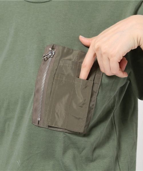 Ray BEAMS（レイビームス）の「JF×Ray BEAMS / 別注 ARMY ポケット Tシャツ（Tシャツ/カットソー・レディース・オリーブ・ONE SIZE）」の8枚目の写真