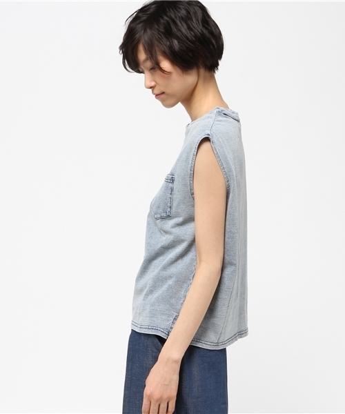 VENCEEXCHANGE(ヴァンスエクスチェンジ)の「インディゴケミカルノースリTシャツ(Tシャツ/カットソー・レディース・ブルー・MEDIUM)」の3枚目の写真