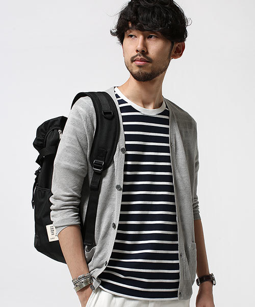 NANO universe（ナノユニバース）の「リネンニットカーディガン 7/S（カーディガン/ボレロ・メンズ・ネイビー/ホワイト/カーキ/グレー/ブラック・SMALL/LARGE/X-LARGE/MEDIUM）」の3枚目の写真