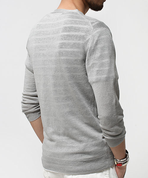 NANO universe（ナノユニバース）の「リネンニットカーディガン 7/S（カーディガン/ボレロ・メンズ・ネイビー/ホワイト/カーキ/グレー/ブラック・SMALL/LARGE/X-LARGE/MEDIUM）」の10枚目の写真