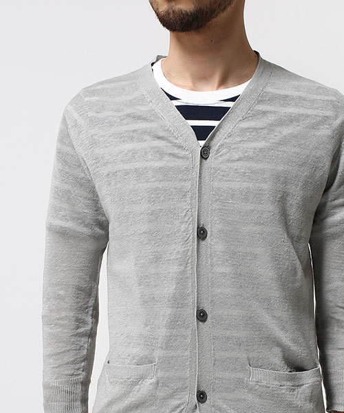 NANO universe（ナノユニバース）の「リネンニットカーディガン 7/S（カーディガン/ボレロ・メンズ・ネイビー/ホワイト/カーキ/グレー/ブラック・SMALL/LARGE/X-LARGE/MEDIUM）」の11枚目の写真