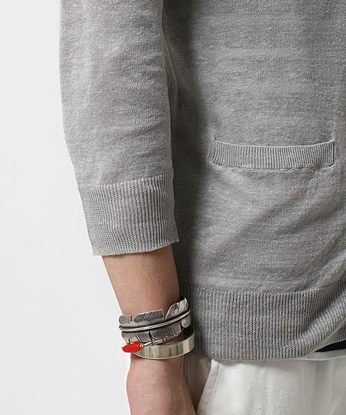 NANO universe（ナノユニバース）の「リネンニットカーディガン 7/S（カーディガン/ボレロ・メンズ・ネイビー/ホワイト/カーキ/グレー/ブラック・SMALL/LARGE/X-LARGE/MEDIUM）」の12枚目の写真