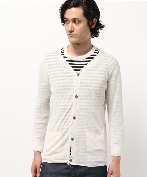 NANO universe（ナノユニバース）の「リネンニットカーディガン 7/S（カーディガン/ボレロ・メンズ・ネイビー/ホワイト/カーキ/グレー/ブラック・SMALL/LARGE/X-LARGE/MEDIUM）」の14枚目の写真