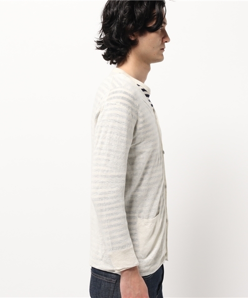 NANO universe（ナノユニバース）の「リネンニットカーディガン 7/S（カーディガン/ボレロ・メンズ・ネイビー/ホワイト/カーキ/グレー/ブラック・SMALL/LARGE/X-LARGE/MEDIUM）」の15枚目の写真