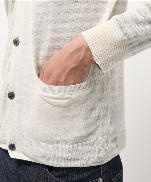 NANO universe（ナノユニバース）の「リネンニットカーディガン 7/S（カーディガン/ボレロ・メンズ・ネイビー/ホワイト/カーキ/グレー/ブラック・SMALL/LARGE/X-LARGE/MEDIUM）」の8枚目の写真