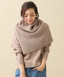 MYSELF ABAHOUSE | スヌード付きVネックニット(ニット/セーター)