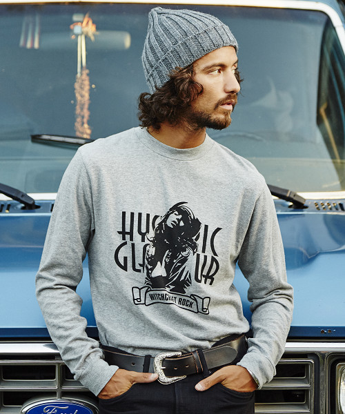 HYSTERIC GLAMOUR（ヒステリックグラマー）の「HYS CRAFT ROCK pt リブ付T-SH（Tシャツ/カットソー・メンズ・ホワイト/トップグレー/ブラック・SMALL/MEDIUM/LARGE）」の3枚目の写真