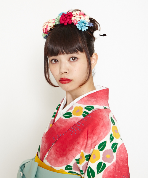 ふりふ(フリフ)の「まりぼんぼんかんざし(その他ヘアアクセサリー)」|ピンク