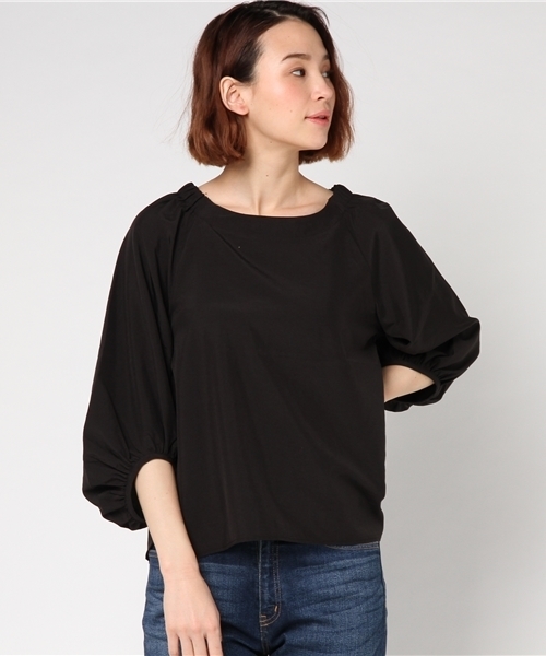 Honeys（ハニーズ）の「ボリューム袖ブラウス（シャツ/ブラウス・レディース・アイボリー/ブラック/カーキ/ピンク/ミント/ベージュ・M/L）」の3枚目の写真