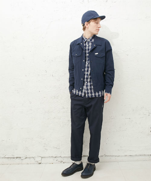 L&HARMONY（エルアンドハーモニー）の「[L&HARMONY / エルアンドハーモニー] シアサッカーGジャン（デニムジャケット・メンズ・グレー/ネイビー・MEDIUM/LARGE）」の17枚目の写真