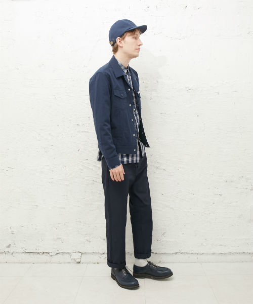 L&HARMONY（エルアンドハーモニー）の「[L&HARMONY / エルアンドハーモニー] シアサッカーGジャン（デニムジャケット・メンズ・グレー/ネイビー・MEDIUM/LARGE）」の18枚目の写真