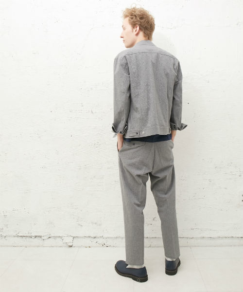 L&HARMONY（エルアンドハーモニー）の「[L&HARMONY / エルアンドハーモニー] シアサッカーGジャン（デニムジャケット・メンズ・グレー/ネイビー・MEDIUM/LARGE）」の11枚目の写真