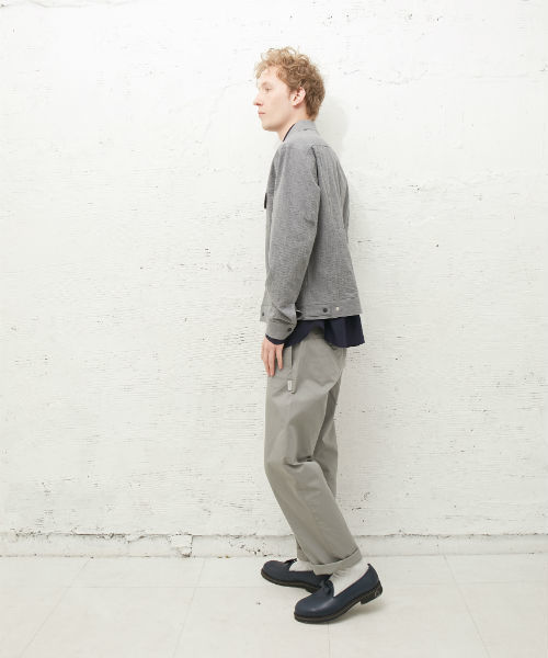 L&HARMONY（エルアンドハーモニー）の「[L&HARMONY / エルアンドハーモニー] シアサッカーGジャン（デニムジャケット・メンズ・グレー/ネイビー・MEDIUM/LARGE）」の8枚目の写真