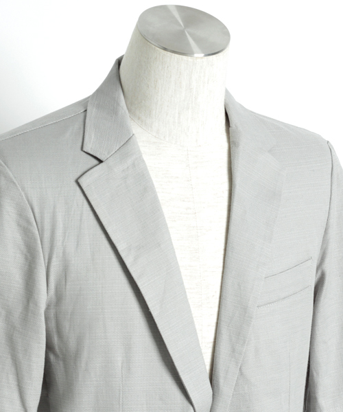 MONO-MART（モノマート）の「綿麻プリペラストレッチテーラードジャケット(3/4スリーブ)（テーラードジャケット・メンズ・ブラック/オリーブ/ホワイト系その他/オフホワイト/グレー/ネイビー/ブルー系その他/ベージュ・L/M）」の14枚目の写真