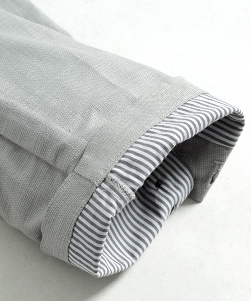 MONO-MART（モノマート）の「綿麻プリペラストレッチテーラードジャケット(3/4スリーブ)（テーラードジャケット・メンズ・ブラック/オリーブ/ホワイト系その他/オフホワイト/グレー/ネイビー/ブルー系その他/ベージュ・L/M）」の16枚目の写真