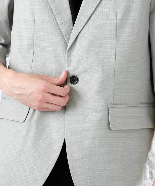 MONO-MART（モノマート）の「綿麻プリペラストレッチテーラードジャケット(3/4スリーブ)（テーラードジャケット・メンズ・ブラック/オリーブ/ホワイト系その他/オフホワイト/グレー/ネイビー/ブルー系その他/ベージュ・L/M）」の20枚目の写真