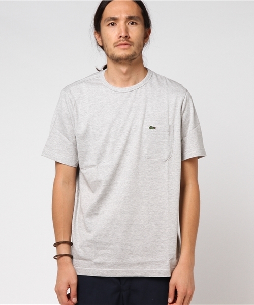 LACOSTE（ラコステ）の「ベーシッククルーネックポケットTシャツ (半袖)（Tシャツ/カットソー・メンズ・ネイビー/ホワイト/グレー/ブラック/ライトブルー/ピンク・4/3/5/2/1/6）」の9枚目の写真