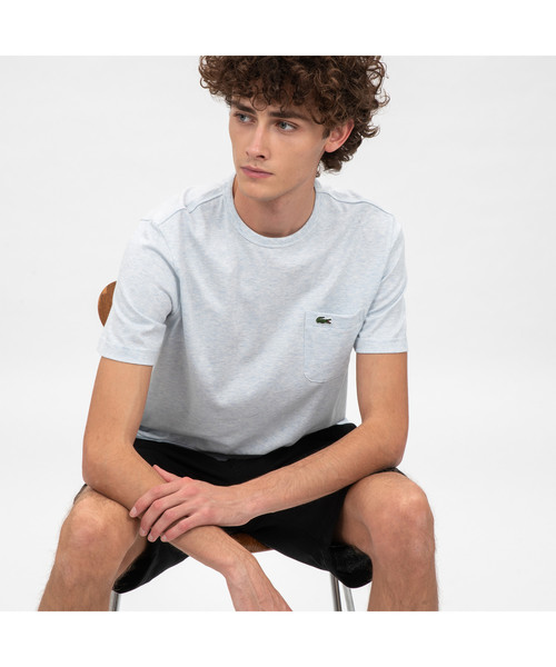 LACOSTE（ラコステ）の「ベーシッククルーネックポケットTシャツ (半袖)（Tシャツ/カットソー・メンズ・ネイビー/ホワイト/グレー/ブラック/ライトブルー/ピンク・4/3/5/2/1/6）」の4枚目の写真