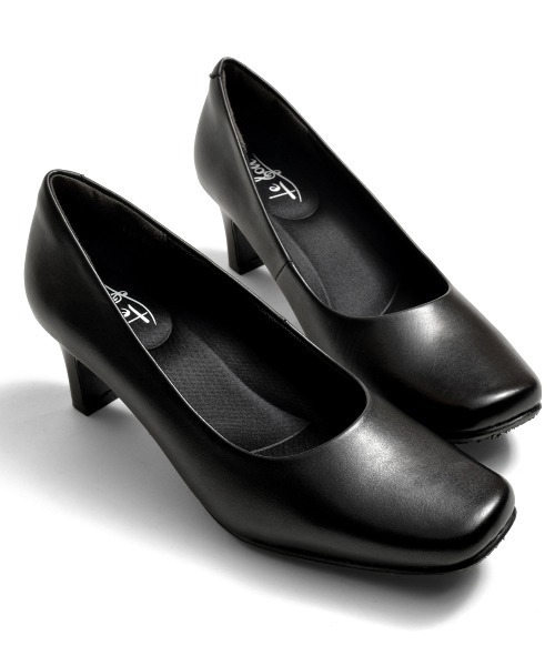 LUGG NAGG(ラグナグ)の「【Le son/ル ソン】牛革 カウレザースクエアパンプス(ミドルヒール)(パンプス・レディース・ブラック・21.5/22/22.5/23/23.5/24/24.5/25/26/25.5)」の6枚目の写真