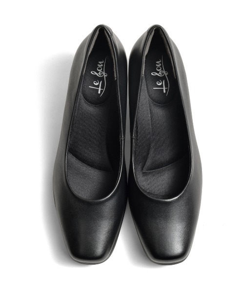 LUGG NAGG(ラグナグ)の「【Le son/ル ソン】牛革 カウレザースクエアパンプス(ミドルヒール)(パンプス・レディース・ブラック・21.5/22/22.5/23/23.5/24/24.5/25/26/25.5)」の4枚目の写真
