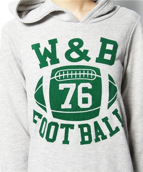 WEGO(ウィゴー)の「フットボールスウェットプルパーカー(パーカー・レディース・オフホワイト/杢グレー/パープル/ライトピンク・FREE)」の9枚目の写真