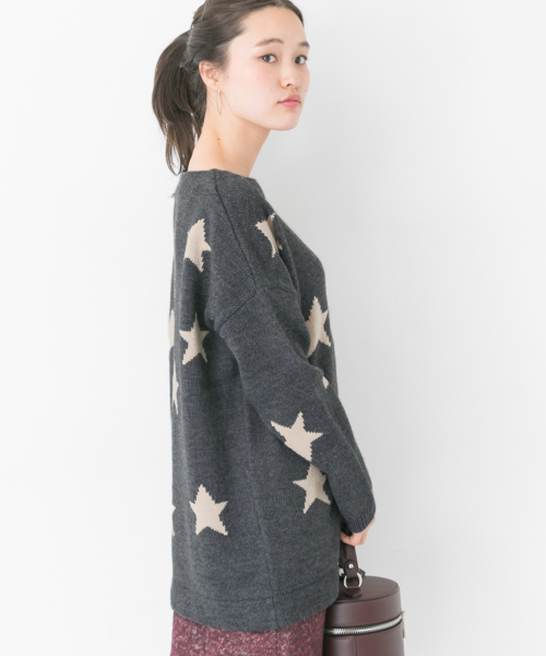 URBAN RESEARCH(アーバンリサーチ)の「【WEB限定】スターモチーフニット(ニット/セーター・レディース・グレー/ベージュ・FREE)」の20枚目の写真