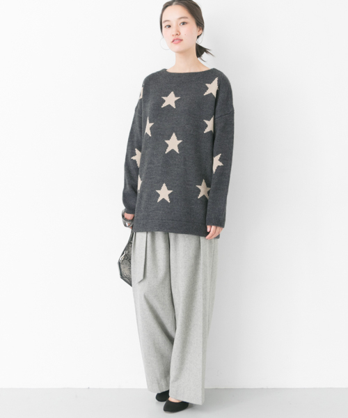 URBAN RESEARCH(アーバンリサーチ)の「【WEB限定】スターモチーフニット(ニット/セーター・レディース・グレー/ベージュ・FREE)」の14枚目の写真