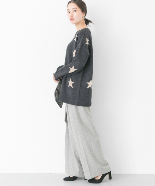 URBAN RESEARCH(アーバンリサーチ)の「【WEB限定】スターモチーフニット(ニット/セーター・レディース・グレー/ベージュ・FREE)」の8枚目の写真