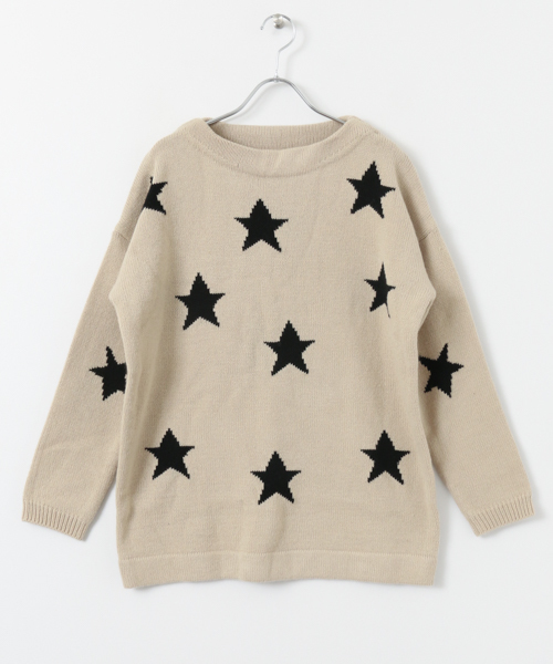 URBAN RESEARCH(アーバンリサーチ)の「【WEB限定】スターモチーフニット(ニット/セーター・レディース・グレー/ベージュ・FREE)」の9枚目の写真