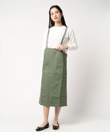 綿ツイルバッククロスキャミハイウエストジャンパースカート