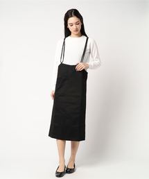 綿ツイルバッククロスキャミハイウエストジャンパースカート