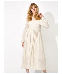 MOUSSY | LACE FLARE LONG DRESS(ワンピース)