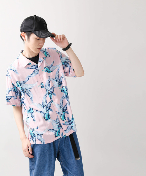 WEGO(ウィゴー)の「WEGO/総柄アロハシャツ(シャツ/ブラウス・メンズ・ピンク/ネイビー/サックスブルー/レッド/イエロー・MEDIUM/LARGE)」の14枚目の写真
