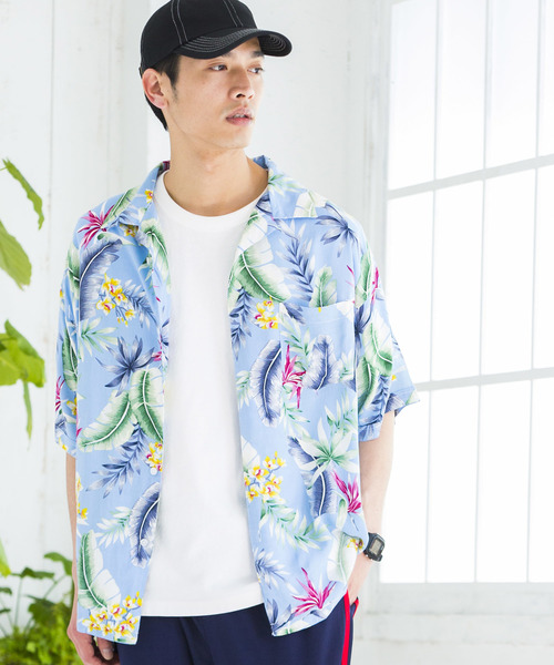 WEGO(ウィゴー)の「WEGO/総柄アロハシャツ(シャツ/ブラウス・メンズ・ピンク/ネイビー/サックスブルー/レッド/イエロー・MEDIUM/LARGE)」の17枚目の写真